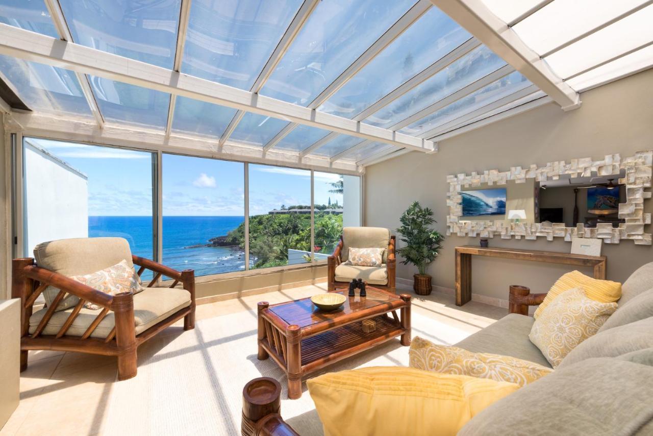 Puu Poa Ocean Bluff Condo, Incredible Views, Walk To Beaches, Pool & Tennis Princeville Eksteriør billede