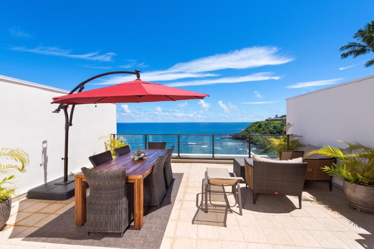 Puu Poa Ocean Bluff Condo, Incredible Views, Walk To Beaches, Pool & Tennis Princeville Eksteriør billede